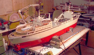 Schiffsmodell N/S Otto Hahn, Modellbau Alexander Geier, Bild 1 in der Werft